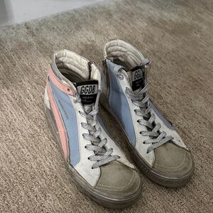 Golden Goose High-Top Sneakers - Pink and Blue